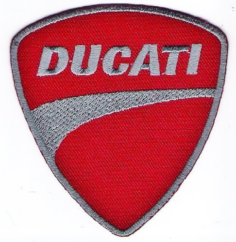 Red Ducati Badge Logo Sign Symbol Embroidery Embroidered Sew on Iron on Patch