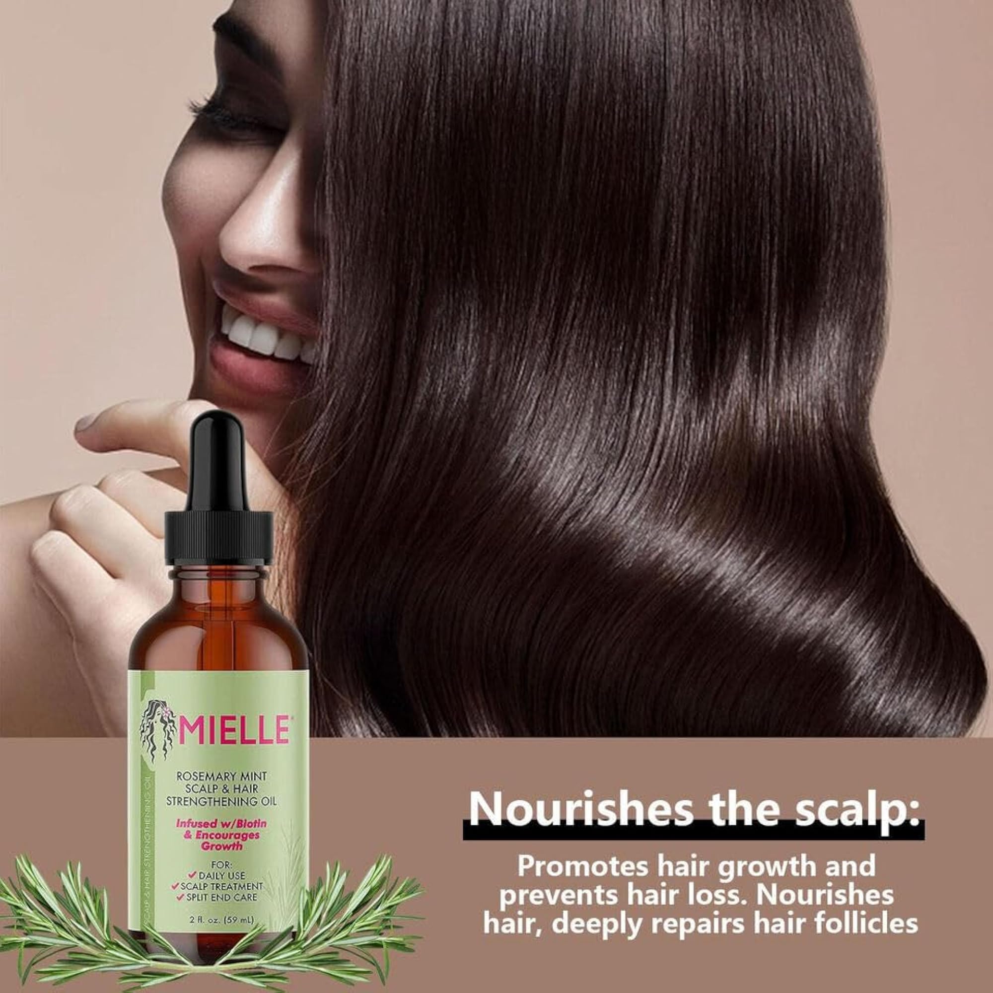 Natural Rosemary Hair Oil for Growth & Strengthening