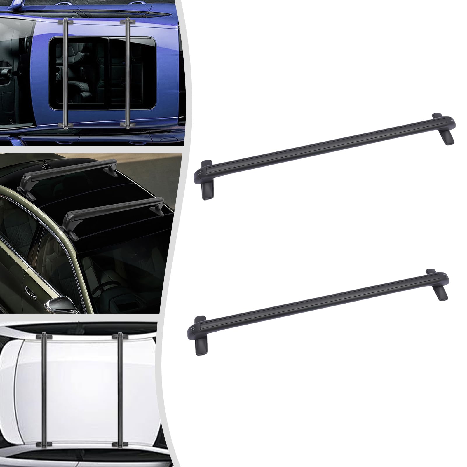 2 Stück Autodachstangen, Autos Gepäckträger, Dachträger Universal Dachgepäckträger, für 4-Oder 5-Türige Car Universelle, verstellbare Querträger mit Schlössern