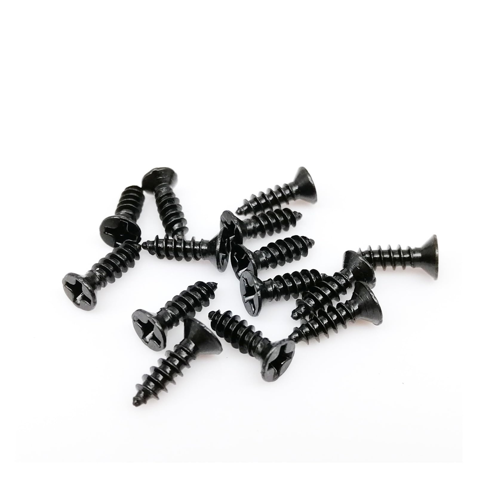 DLNTXFDG 200PCS M2 M2.6 M3 Mini Small Golden Silver Bronze Black Steel Flat Countersunk Head Self Tapping Screw(Black,2.6x5mm)