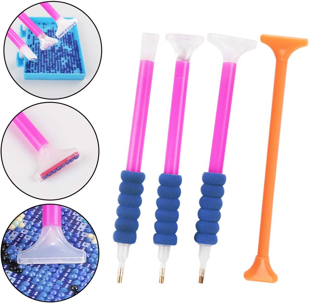 Outuxed 43pcs 5D Diamond Painting Tools Accessories Kits with 2 Packs Diamond Painting Boxes and Roller for Art Crafts