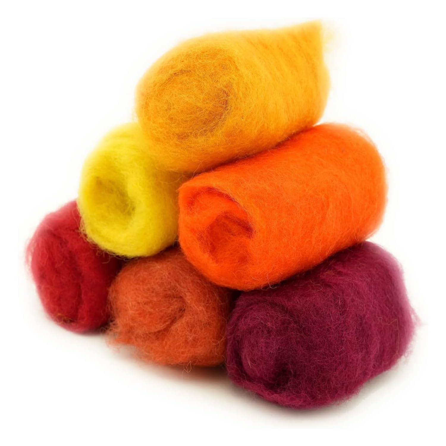 Woolbuddy Wollgarn-Set zum Nadelfilzen (rot/orange), Filzzubehör