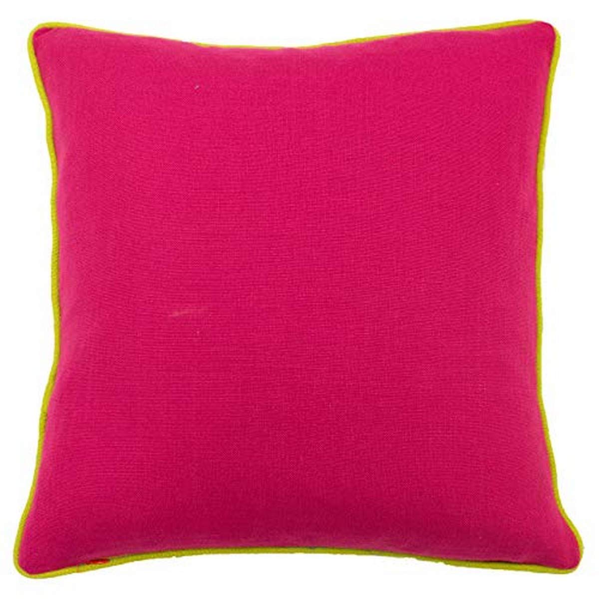 Riva Paoletti Cushion Cover, Viscose, Fuchsia/Lime, 45cm x 45cm (18" x 18" inches)