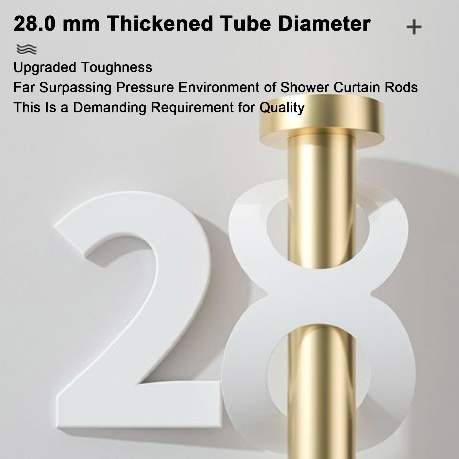 Barra de tensión ajustable resistente para cortinas de ducha, sin taladro, barra de cortina extensible (70-120 cm Φ28 mm), fácil instalación, duradera y versátil.