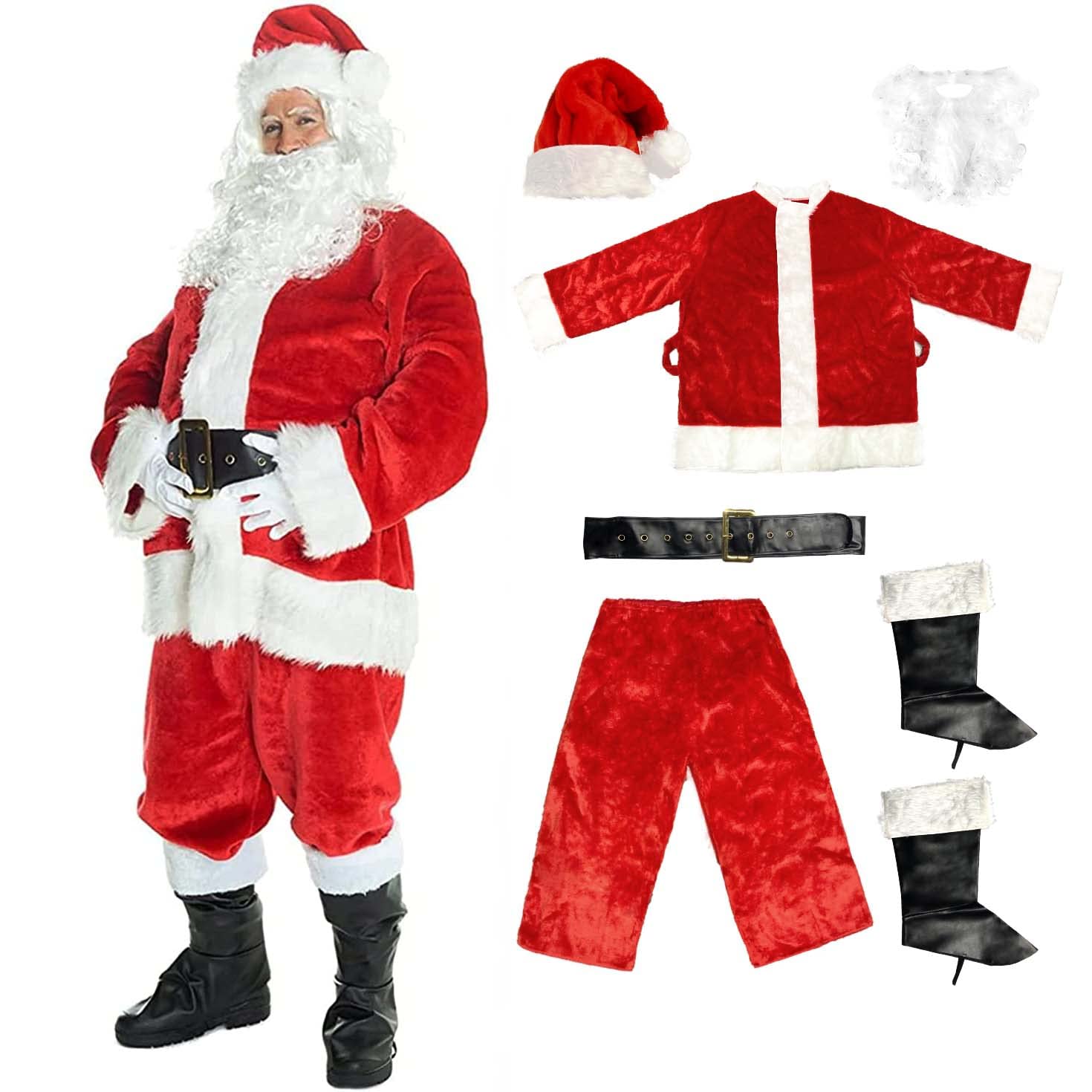 Morph Disfraz Papa Noel Adulto, Disfraz Navidad Halloween Adulto