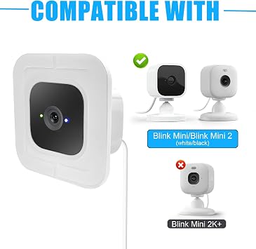 2 Pack Window Mount Compatible with Blink Mini Indoor, Secured Camera Glass Wall Holder for Single Pane Glass Windows/Doors for Outside Security Monitoring,White