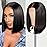 Bob Wig Human Hair 13x4 Hd Lace Front Wigs 200 Density 12 Inch Short Straight Bob Frontal Wigs Transparent Lace Pre Plucked with Baby Hair Glueless Wigs Brazilian Virgin Hair for Women Natural Black