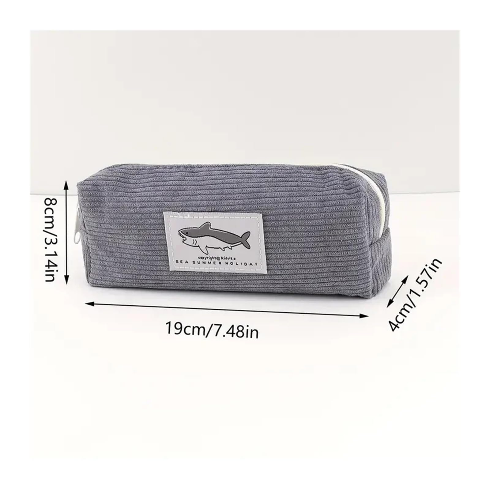 Astuccio Shark for ufficio e scuola | Con cerniera, multiuso, portatile, organizer, for bambini/adolescenti/donne(1pcs Light Grey)