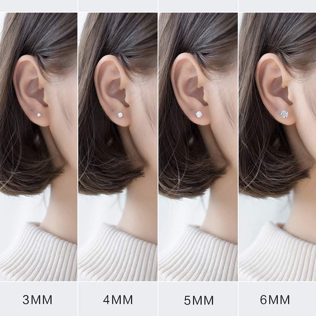 Hypoallergenic Cubic Zirconia Stud Earrings Set ( Small)