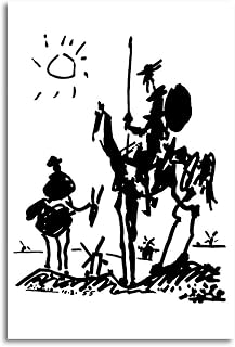 Graphic Don Quixote by Pablo Picasso Poster Printing Canvas Painting Wall Art Modern Home Bedroom Office Room Aesthetic Decoration 24x36inch(60x90cm) Unframe-style