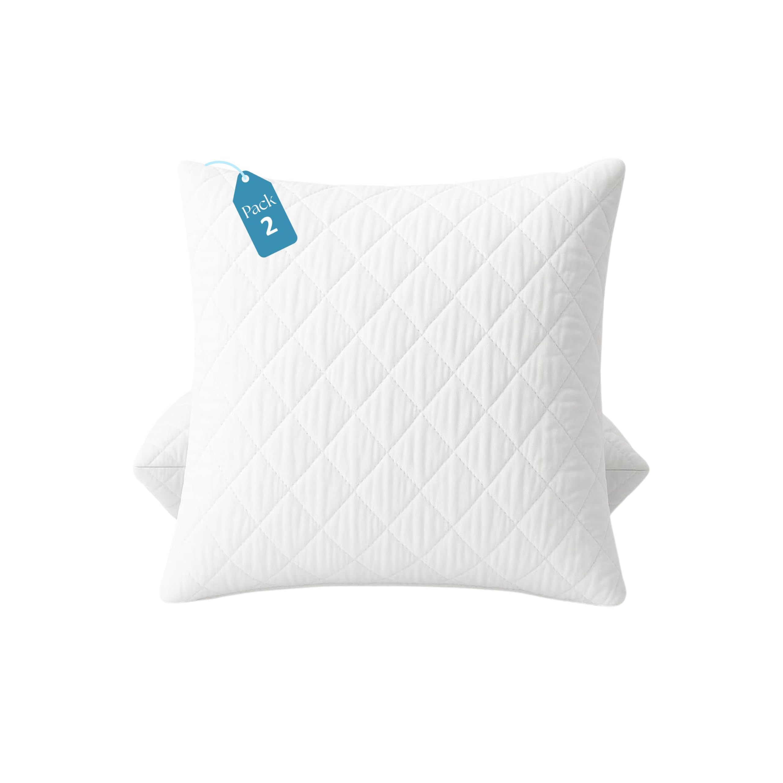 Elovela White 45Cm X 45Cm (18 X 18) Cushion Inserts 45Cm X 45Cm – 2 Pack Luxury Hotel Quality Fluffy Cushions Inner, Hypoallergenic Quilted Polycotton Cover, Bounce Back Hollowfibre Sofa Cushions, White