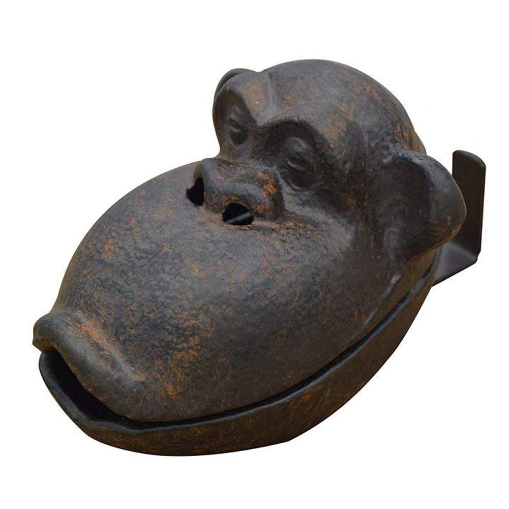 OzzptuuCast Iron Retro Creative Orangutan Cigar Ashtray Funny Cigarette Ash Tray Sculpture for Home Decor Black
