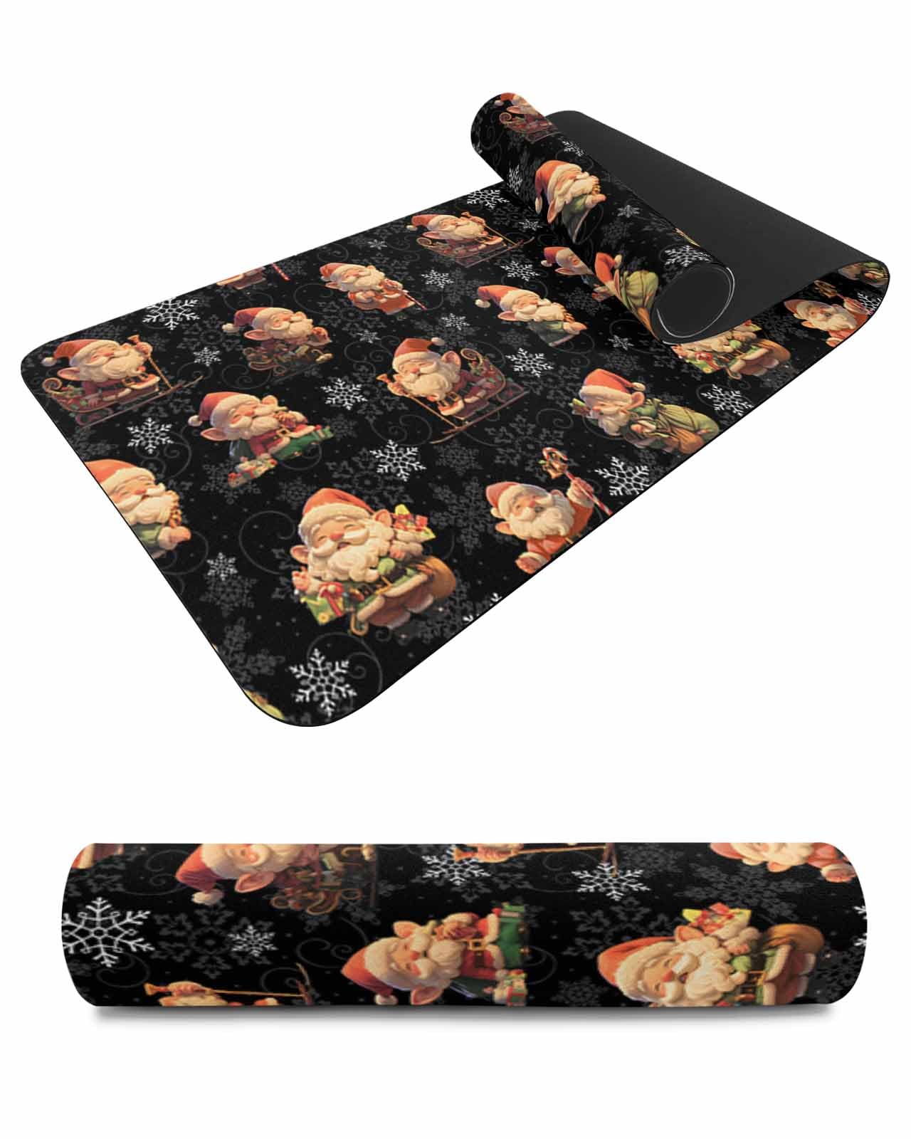 Debedcor Heat Proof Table Pads Waterproof Decorative, Christmas Santa Non-Slip Table Countertop Protector, Winter Xams Holiday Snowflakes Insulation Mat for Dining Room, 48 x 12 Inches