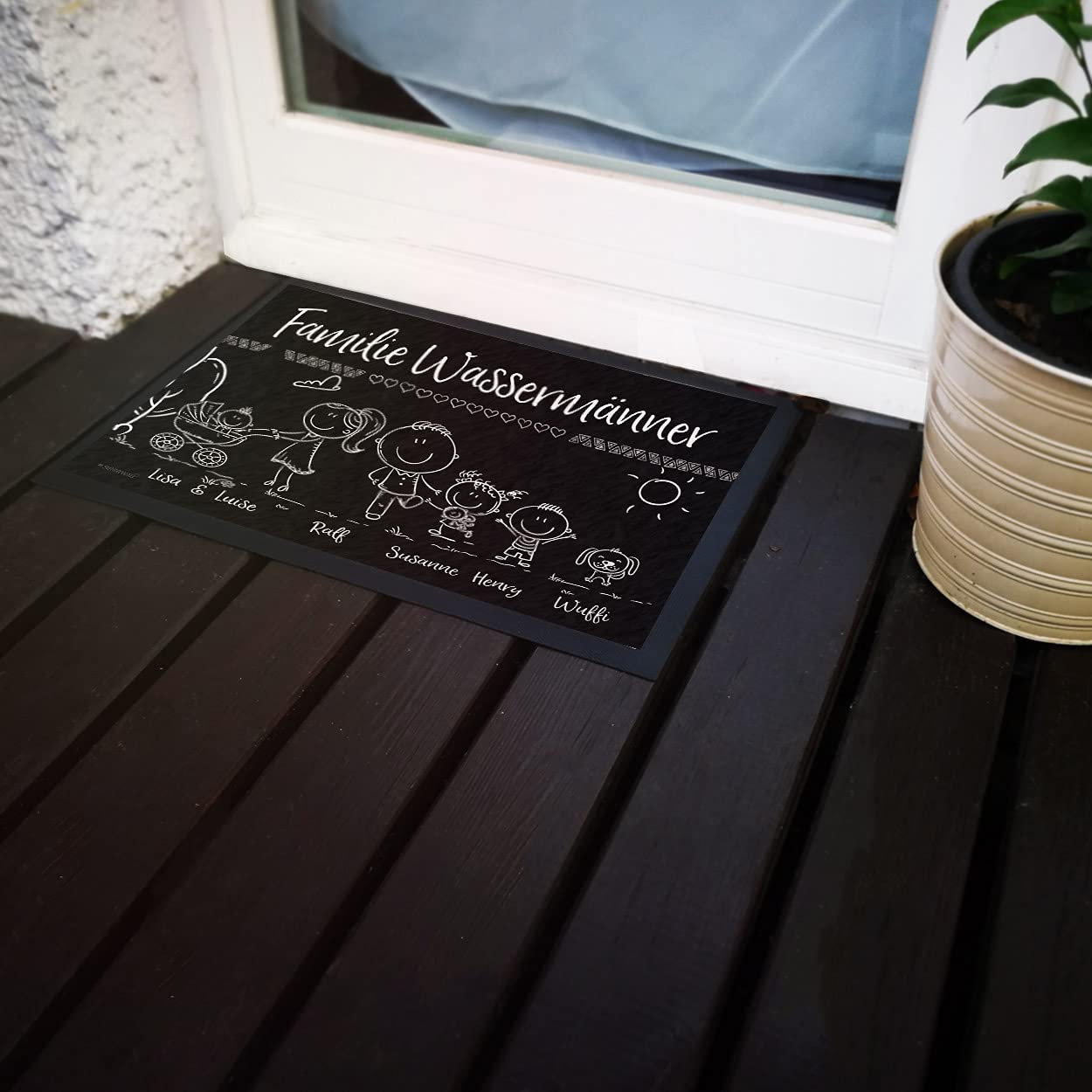 Fußmatte Türmatte personalisiert Familie Eltern Oma Wunschname Eingang