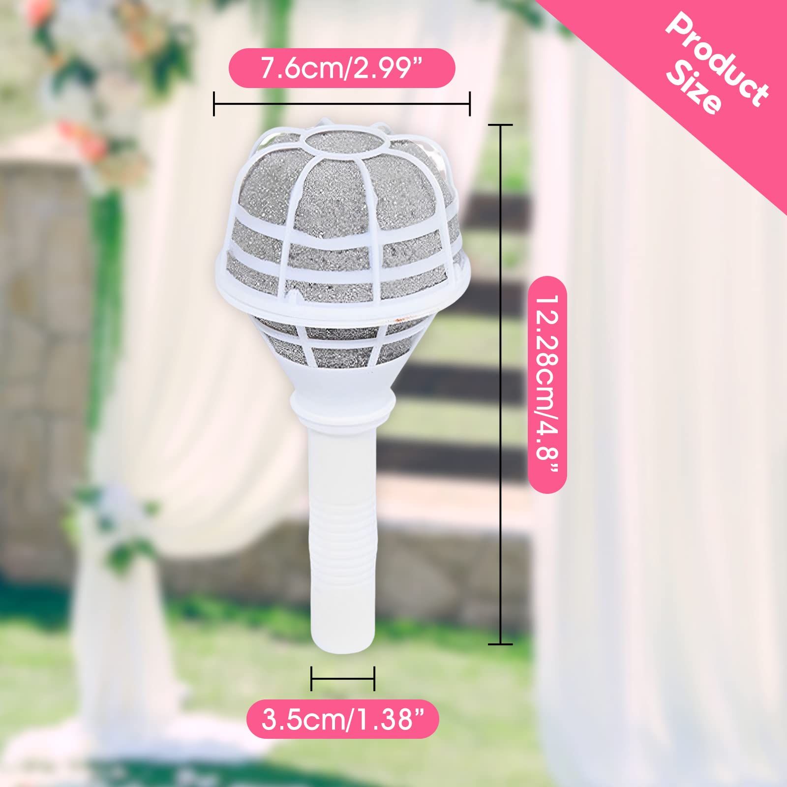 Harilla 6Pcs Flower Bouquet Holder Bouquet Handle Floral Decoration White Foam DIY for Home Living Room Decor