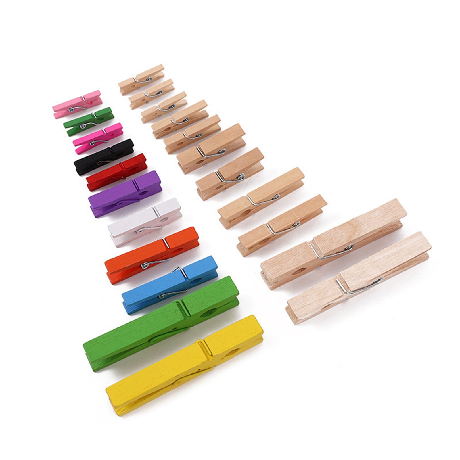 200 mollette in legno, piccole mollette in legno, piccole mini mollette per bucato, mollette in legno, per foto, picchetti decorativi (10 x 1,3 cm)