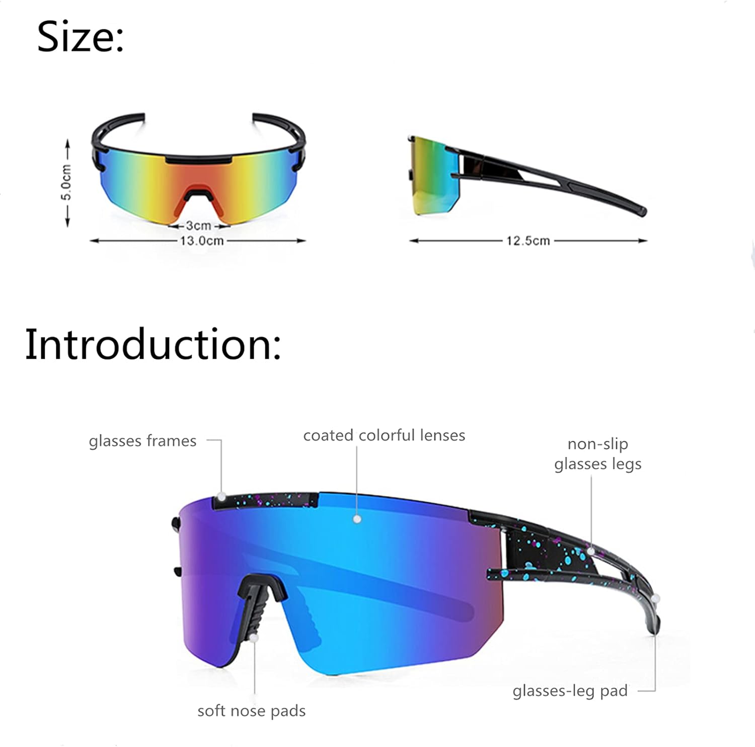 Polarized Sunglasses for Women and Man，UV400 Anti-UV Protection Sports Sunglasses for Outdoor Sports