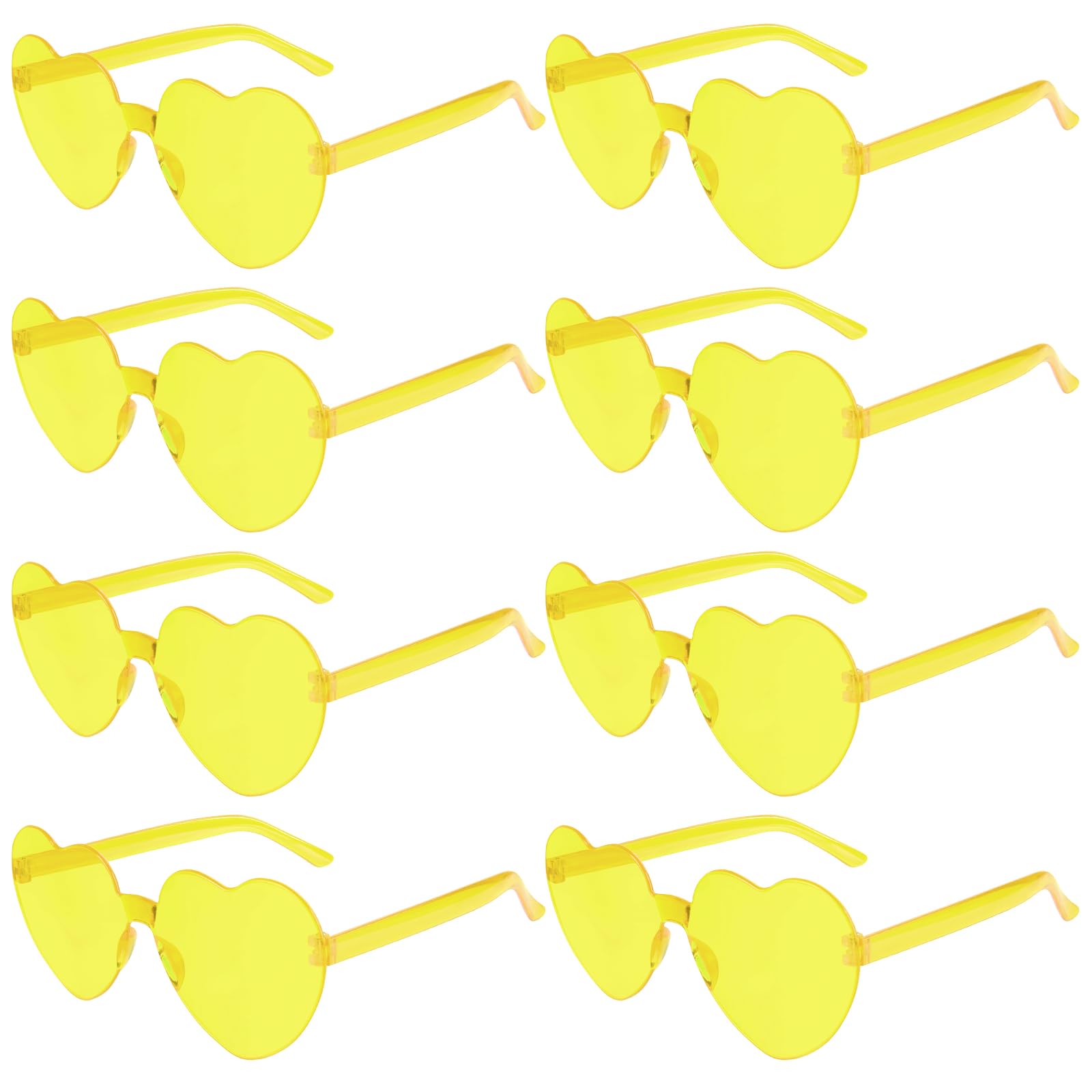 PLULON Heart Sunglasses for Women 5/12/25 Pcs, Heart Glasses Valentine Day Rimless Shaped Candy Color Fun Glasses Party Favor