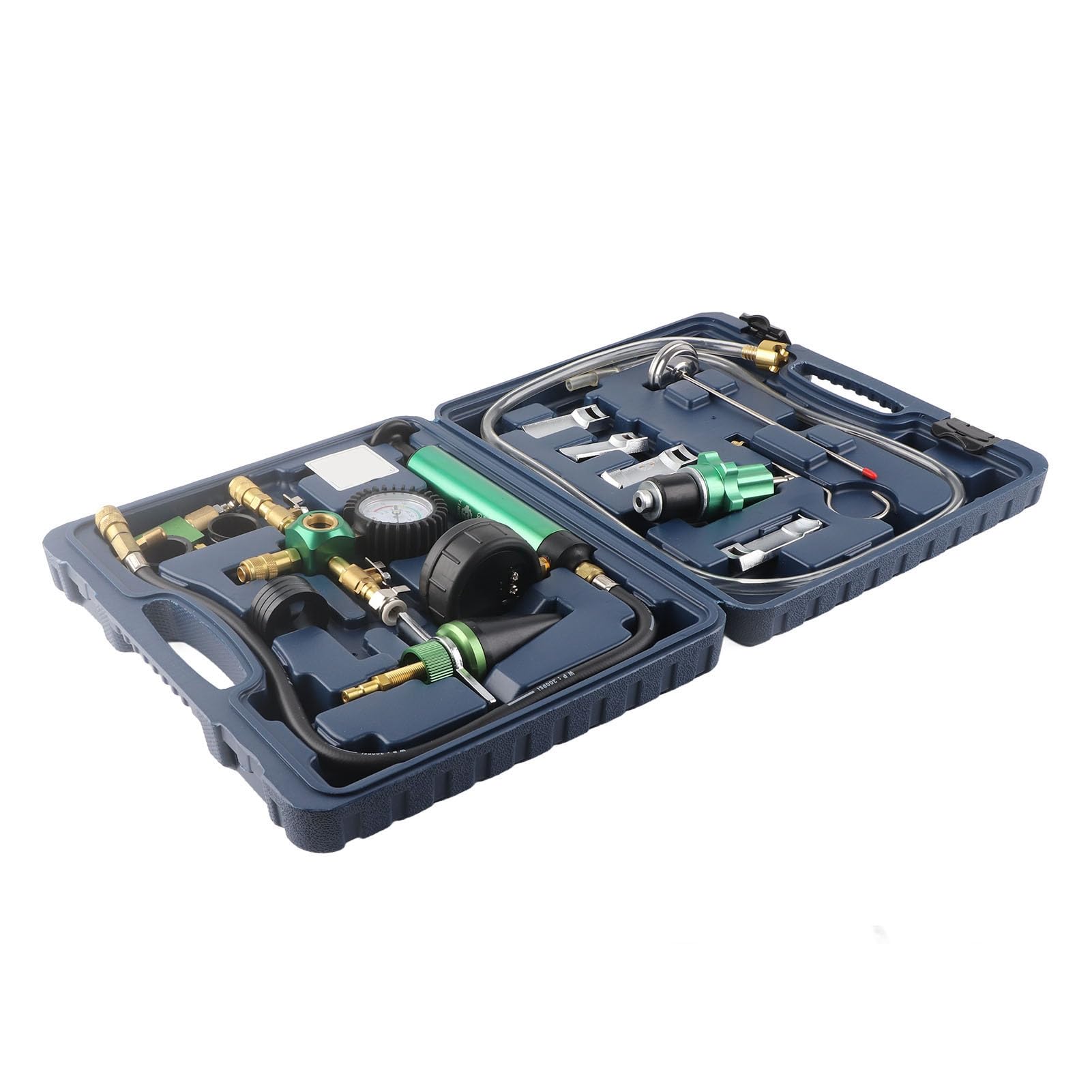 Dilwe Kit di Ricarica Sottovuoto per di Raffreddamento con Tester per Perdite di Pressione del Radiatore, ABS, Rame, Alluminio, Set da 15 Pezzi per Il Controllo delle Perdite di Riempimento del