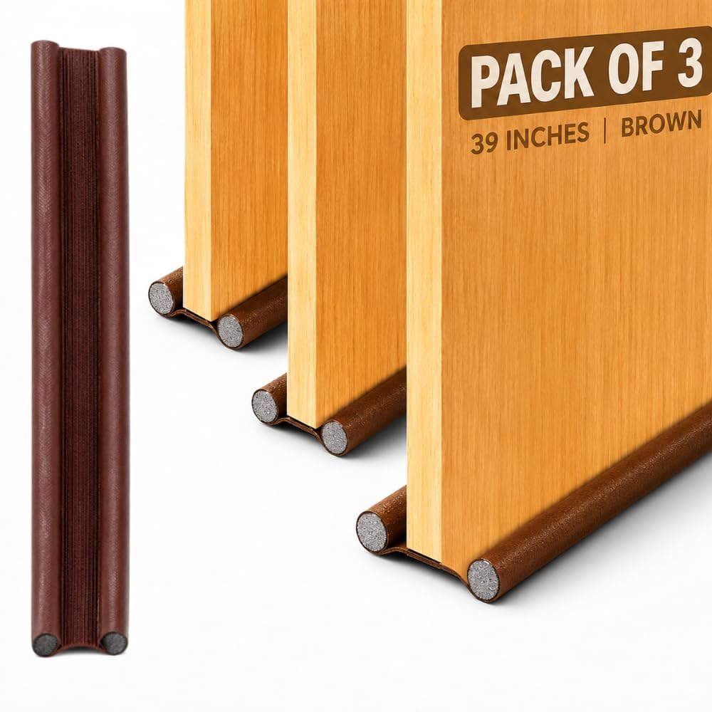 Door Gap Filler Bottom Sealing Strip Guard (Pack of 3) Stopper Sealer Closer for Sound and Dust Blocker Protector from Cockroach,Insect,Bugs Proof Home Office Kitchen Accessories (Size-39 inch)-image-28