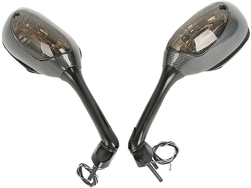 Miniatura 2 de Green-L Par de espejos retrovisores laterales de fibra de carbono con luz de señal para Suzuki GSXR600 GSXR750 2006-2024 GSXR1000 2005-2016