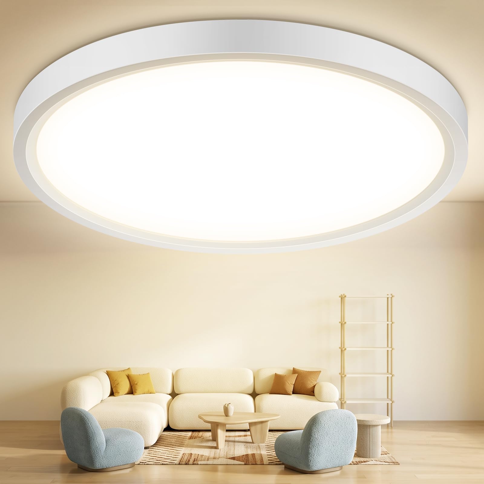 QOJUX LED Deckenleuchte Flach Rund 8W 1700LM,LED Deckenlampe 4000K Ø23cm