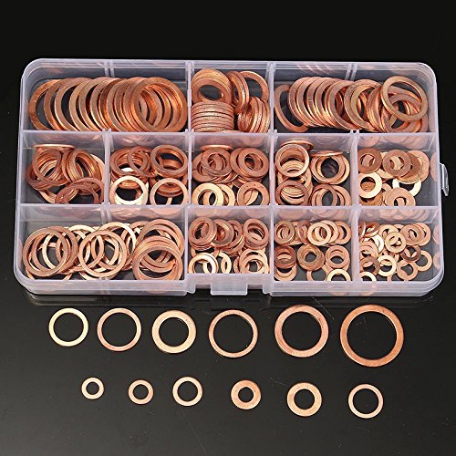280/200 Pz Guarnizione in Rame Guarnizione Solida Rondella Tappo Coppa Olio Per Barca Crush Anello di Tenuta Piatto Strumento Accessori Hardware Confezione Nuovo-Cina, 280 Pz M5-M20