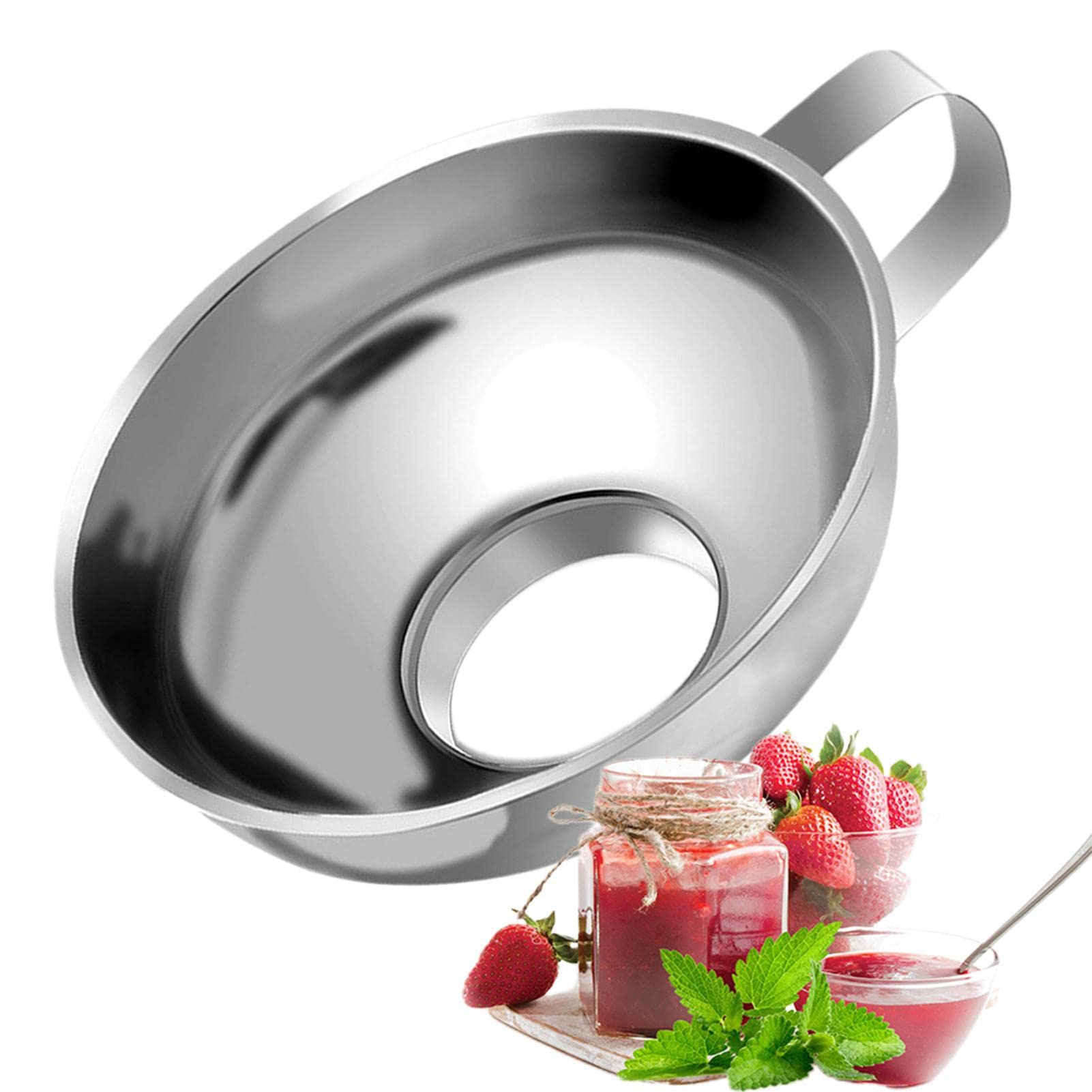 Fukamou S Tainles Steel Funnel, Wide Mouth Funnel For Kitchen Use, Easy Fill Funnel For Transferring Fluid Oil Powder Bean Jam