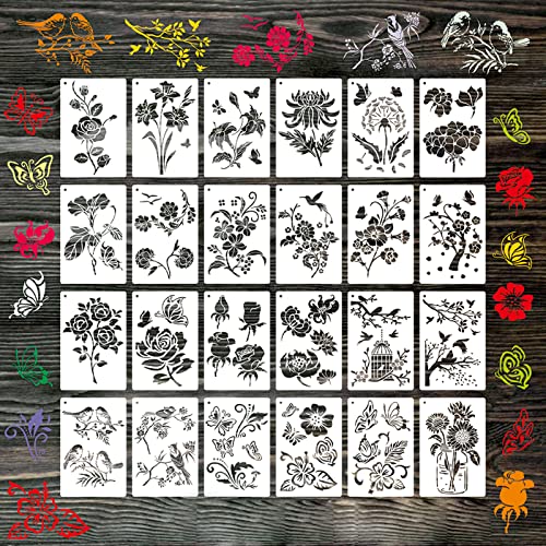 Kfwfuaee Blumenschablonen Set 24 Stück