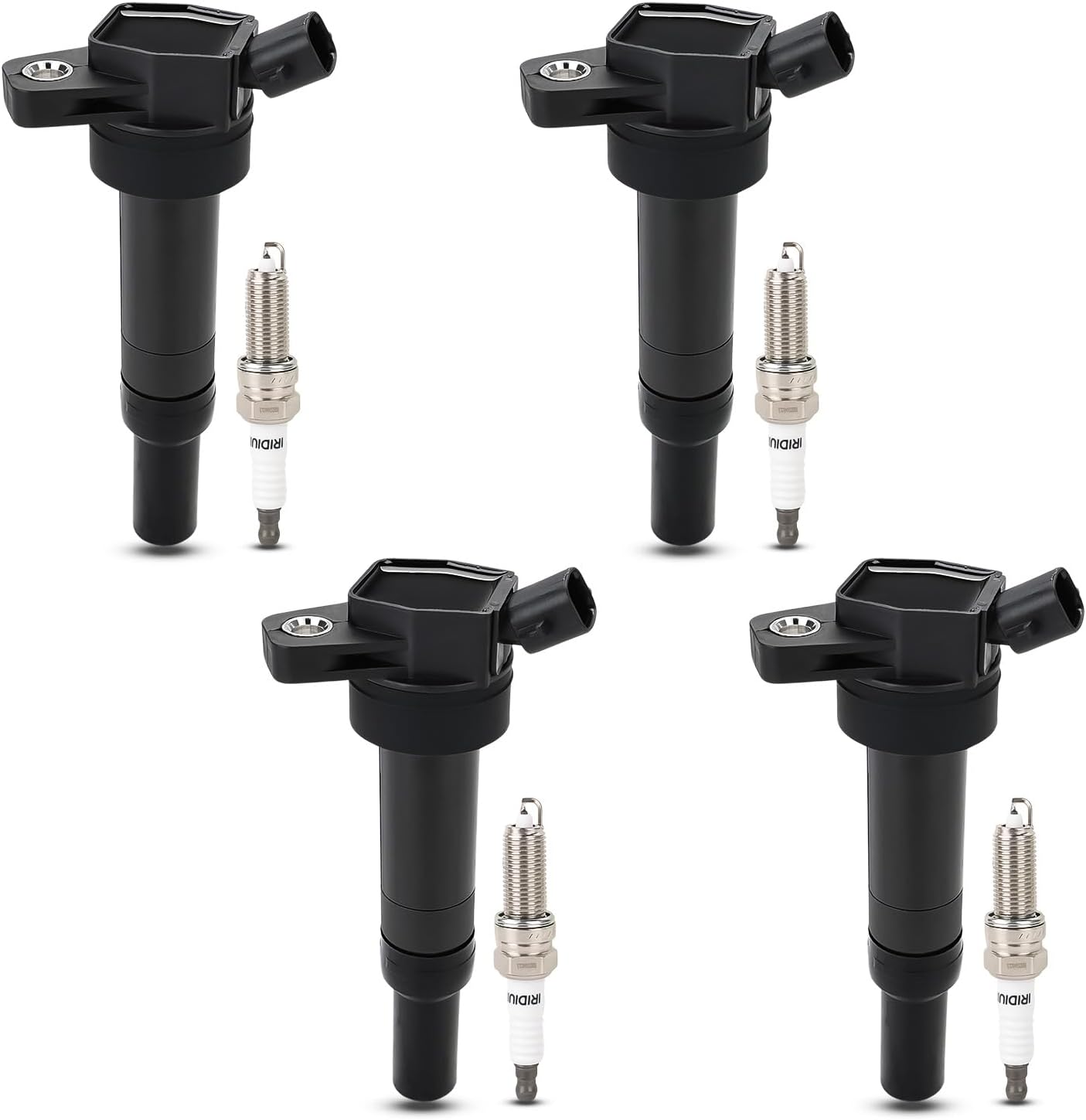 JDMON 4Pcs Ignition Coils Pack and Spark Plug Compatible with Hyundai Elantra Tucson 2011-2019, Kia Forte Soul 2012-2018 1.8L 2.0L L4 Replacement for UF651 5C1861 C1804 1788511 273002E000 GN10633