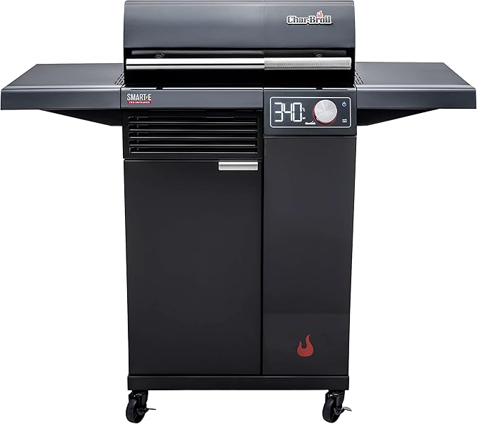 Char-Broil Barbacoa Eléctrico SMART-E - Barbacoa con E-POWER 90-370°C, control preciso de temperatura, función de limpieza - Óptimo para cocinar al aire libre, jardín y patio
