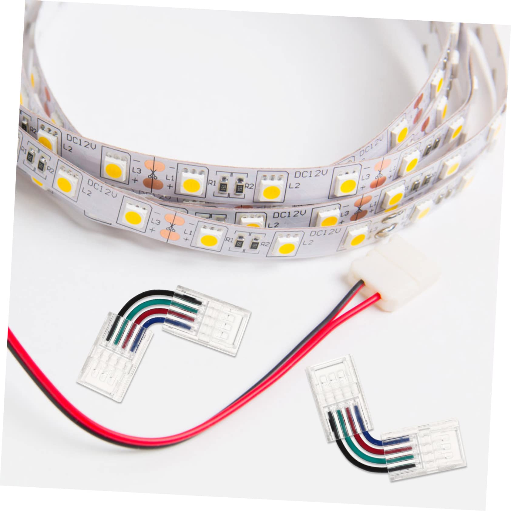 MAGICLULU 5 Set Connettore Barra Luminosa Strisce Luminose A Led Guidato Connettori Striscia Led Connettore Striscia Led Connettori Per Strisce Led Connettore Rgb Addominali 10 Pezzi*5