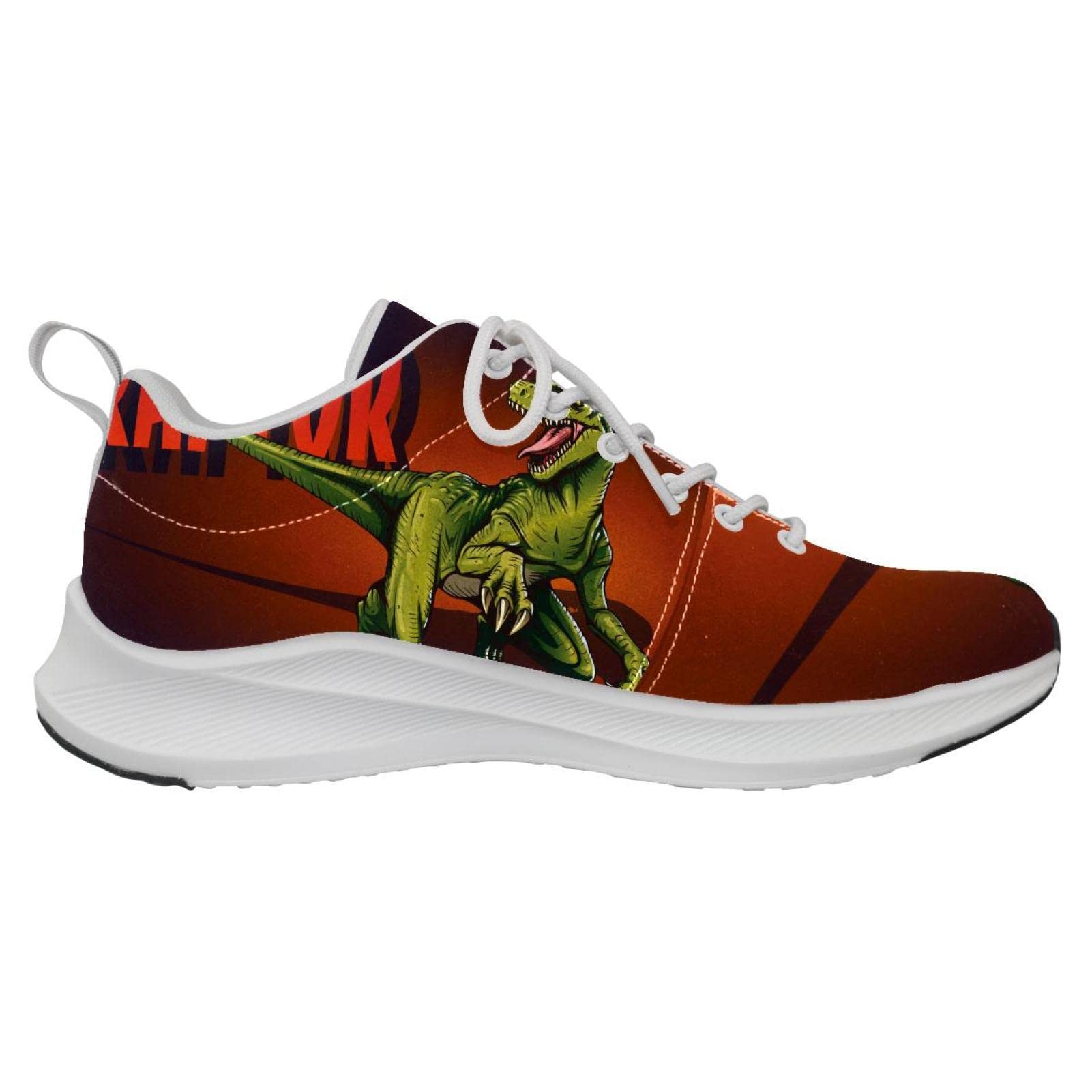 Scarpe da ginnastica uomo personalizzate Scarpe da passeggio leggere Running Athletic Casual Sneakers Raptor Dinosaur, multicolore, 40 2/3 EU