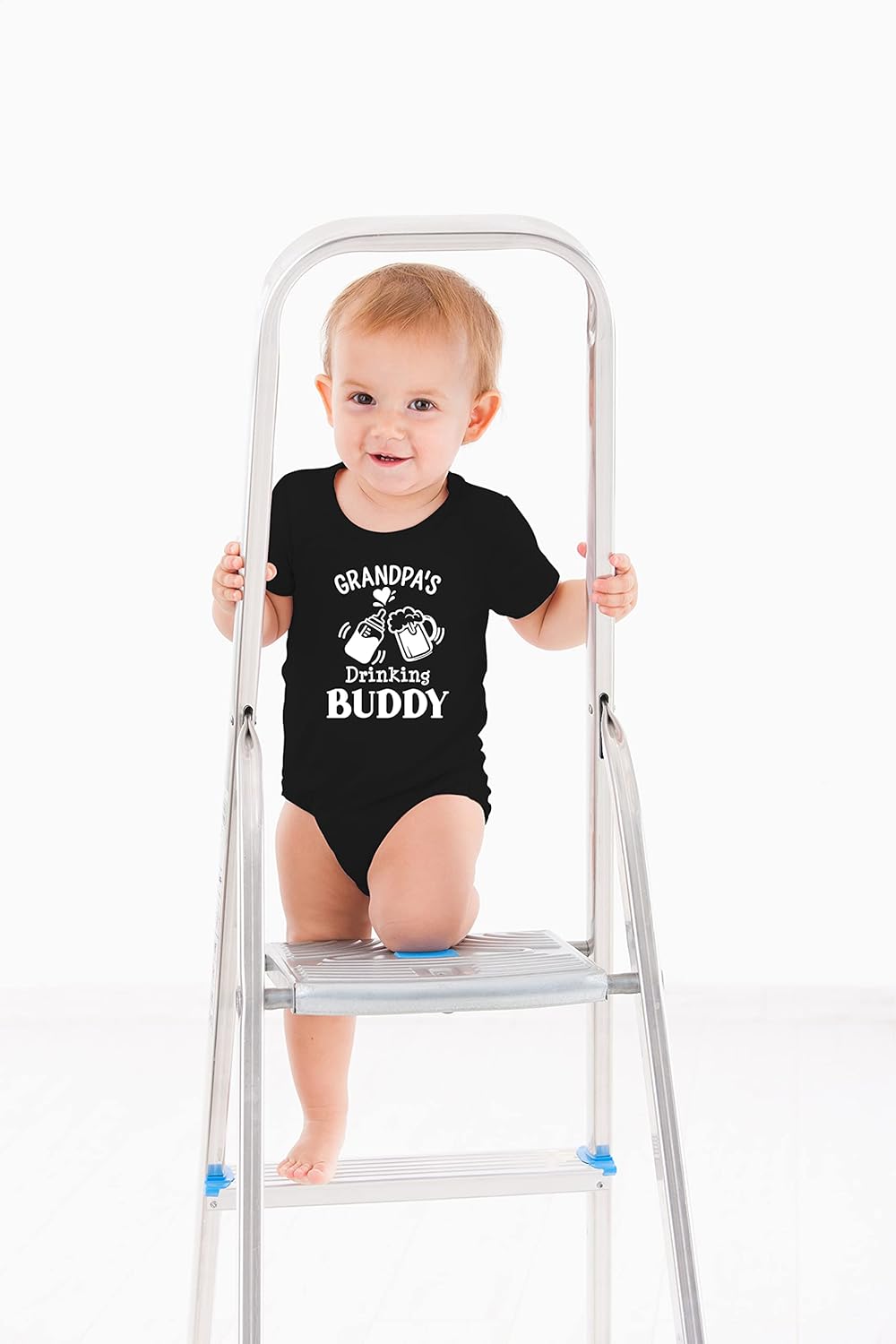 AW Fashions Grandpa's Drinking Buddy Bodysuit Funny Newborn Announcement Baby Boy Outfit Cute Girl Clothes - Image 3