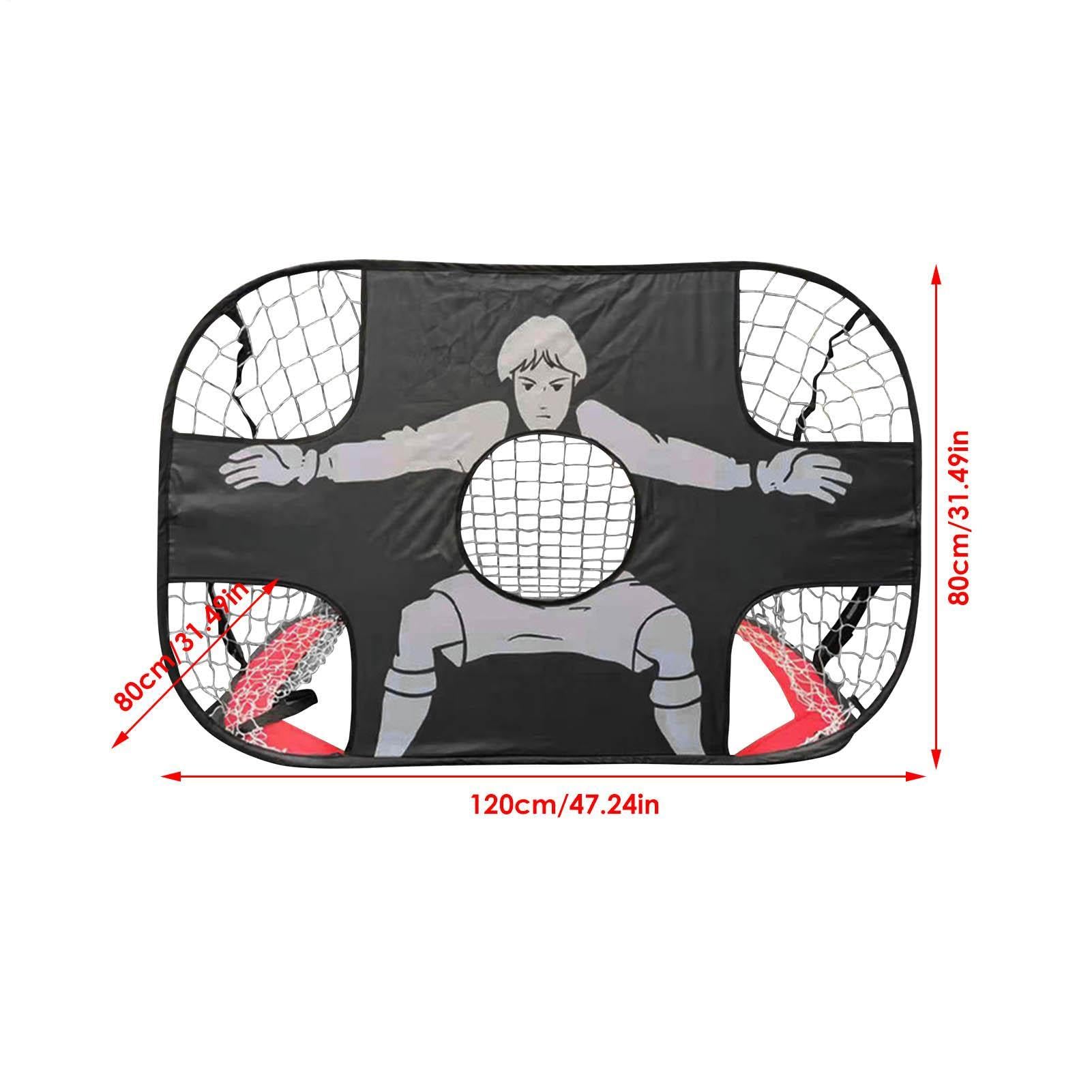 Porta da calcio per bambini, 120 x 80 x 80 cm, porta da calcio pieghevole e pieghevole, porta da calcio in tessuto Oxford impermeabile, set per esercizi da cortile, attrezzatura da tiro, controllo