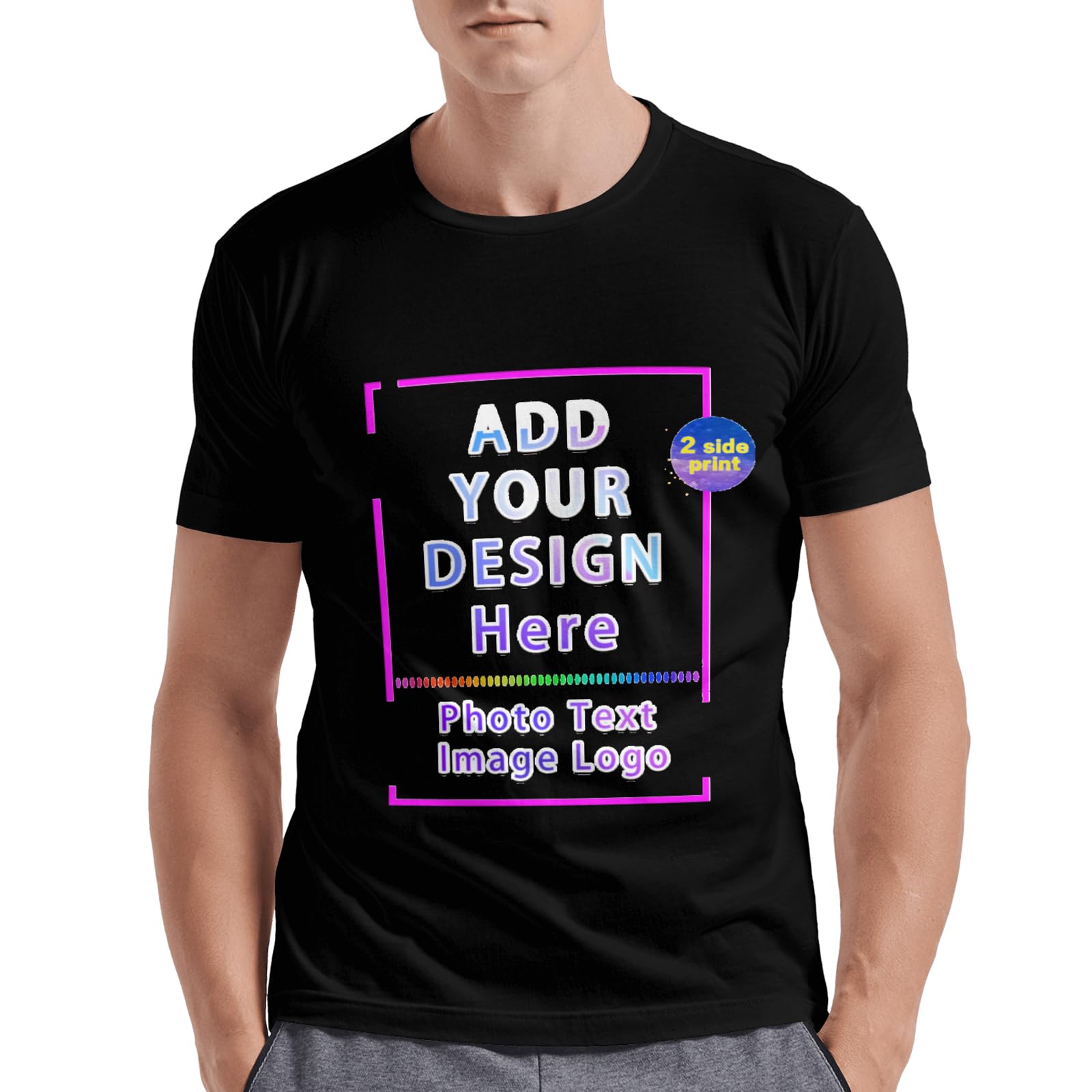 Custom Shirt for Men Design Your Own T Shirts Personalized Create with Front and Back Photo Logo Text Cotton S-5XL