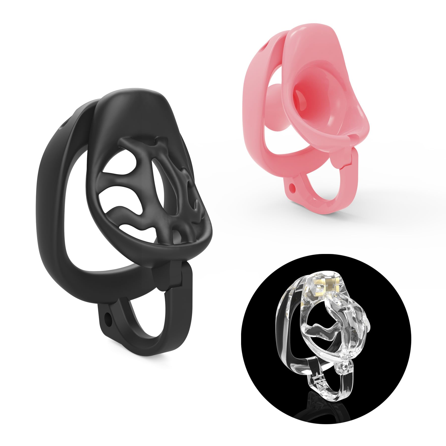 Chastity Cage Uomo Gabbia Pene Sissy Cintura Di Castità Maschile Cock Cage Erotitici Sexy Per Coppie (Black,Botton)