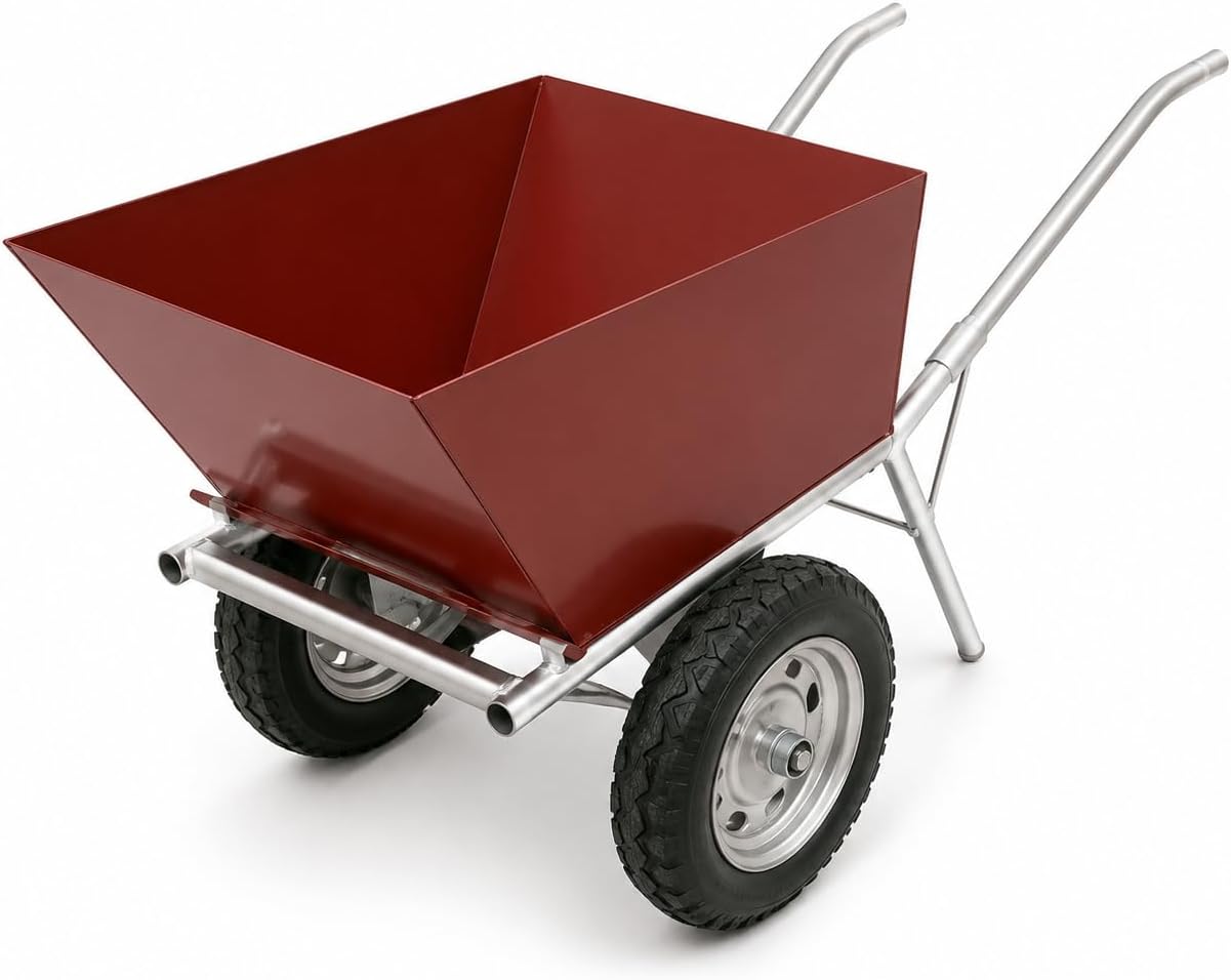 Carretilla metálica auto-descarga dos ruedas para construcción miniatura 1