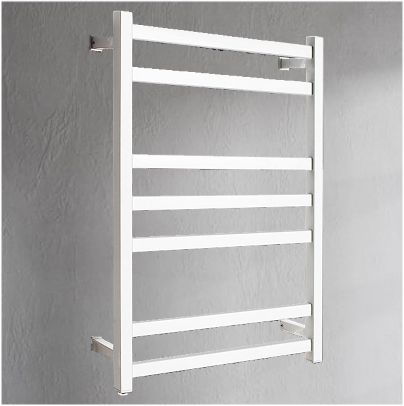 A:White,Hard Wired,Wall Mounted,7 Bars Electric Rack,Stainless Steel Heated Towel Racks for Bathroom
