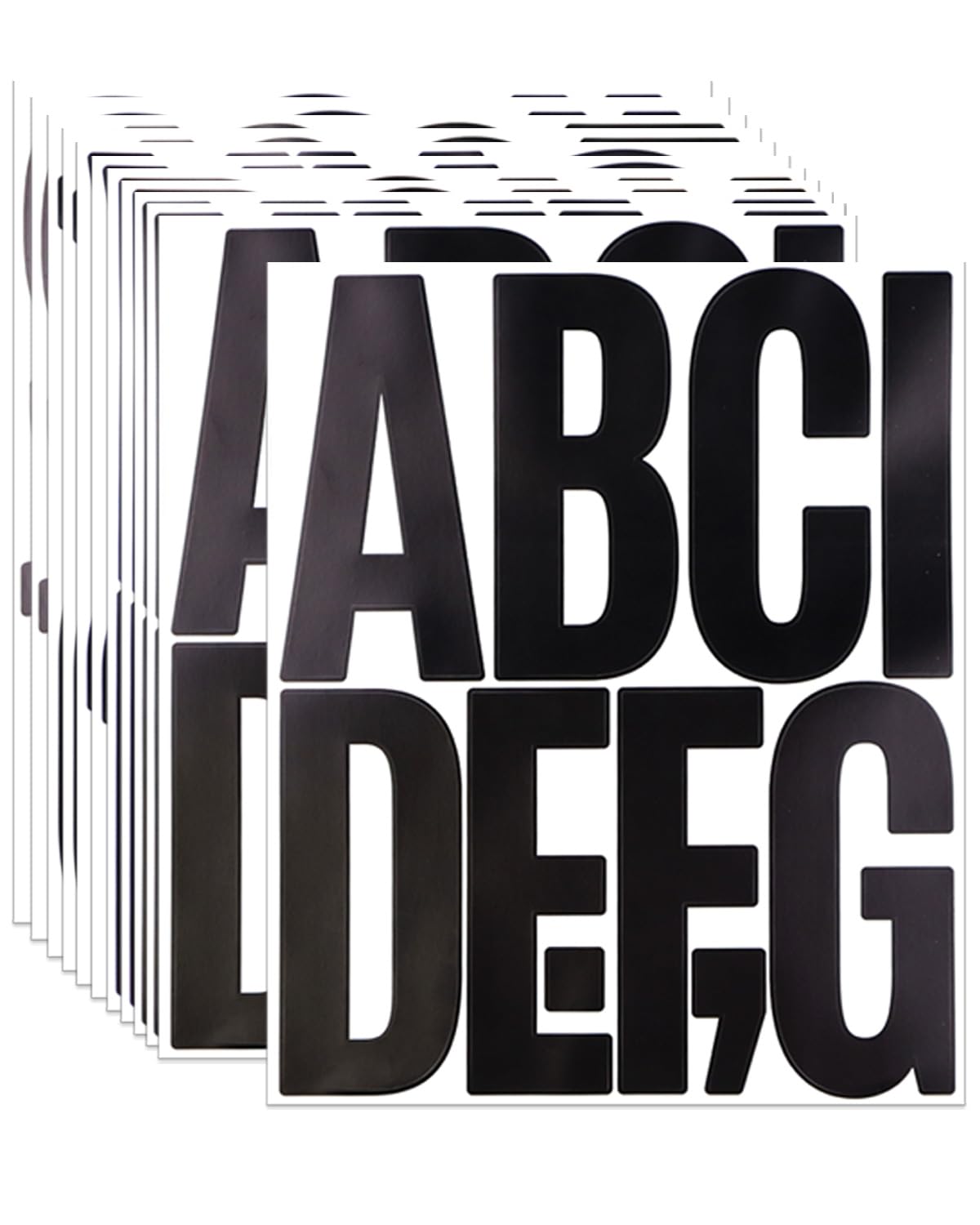 5 Inch Letter Stickers, 122 Pieces Self Adhesive Alphabet Number Sticker for Mailbox, Door, Truck and Outdoor, Waterproof Sticky Vinyl Symbol Stickers for DIY(12 Sheet Black)