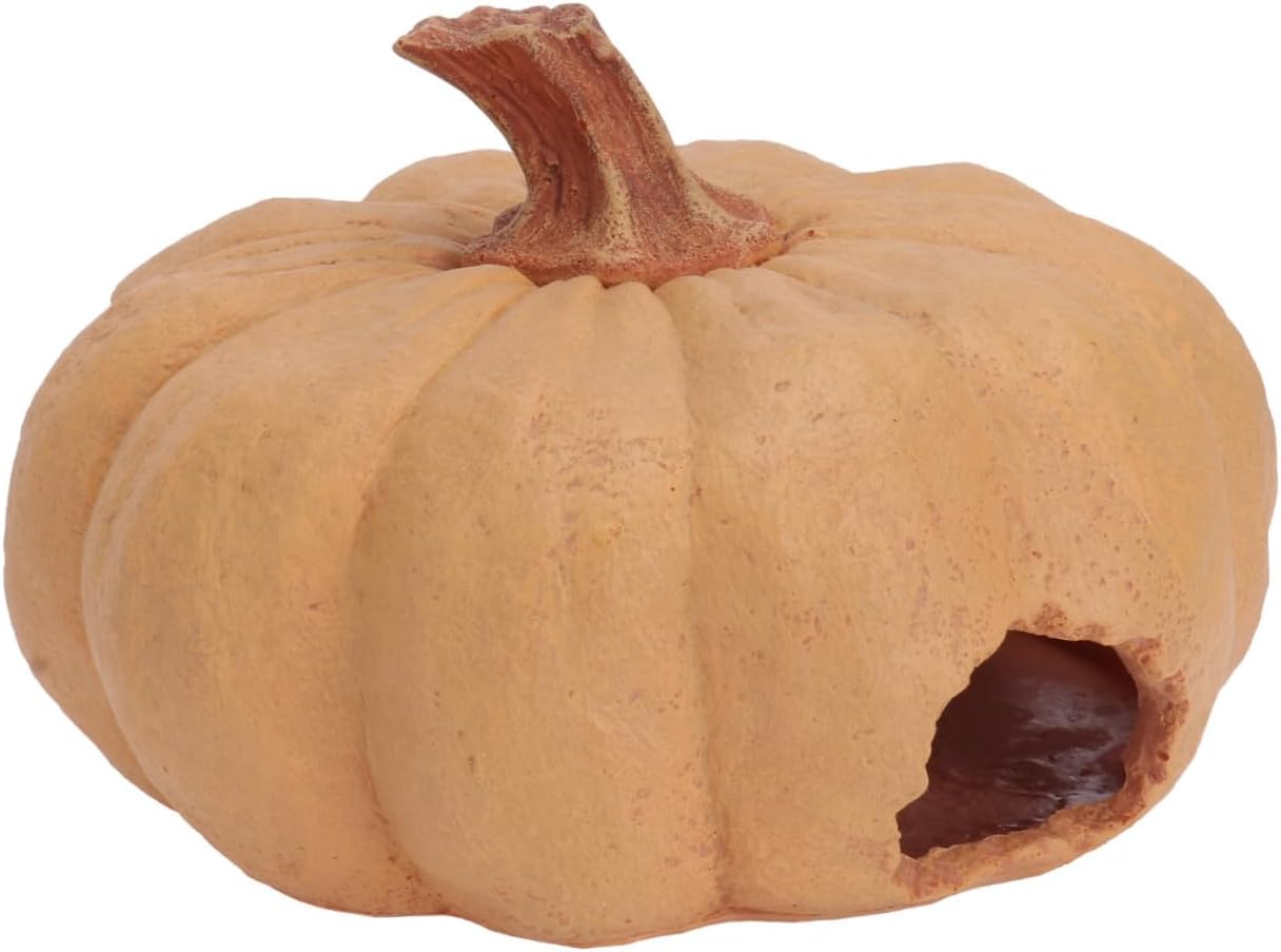 Abaodam 1PC Pumpkin Hideout Cave for Reptiles Aquarium Supplies Non Deformable Design for Lizards Snakes and Animals Landscape Accessory for Your Home Decor