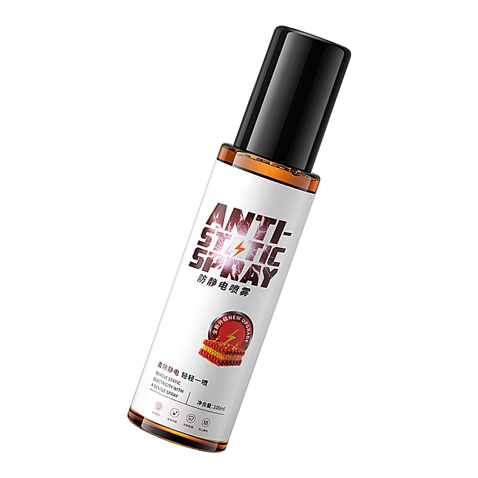 Uroczy antystatyczny spray, spray do zapobiegania statycznemu, 100 ml natychmiastowy odświeżacz tkanin, statyczny spray redukujący przyleganie, usuwanie elektryczności statycznej, antystatyczny