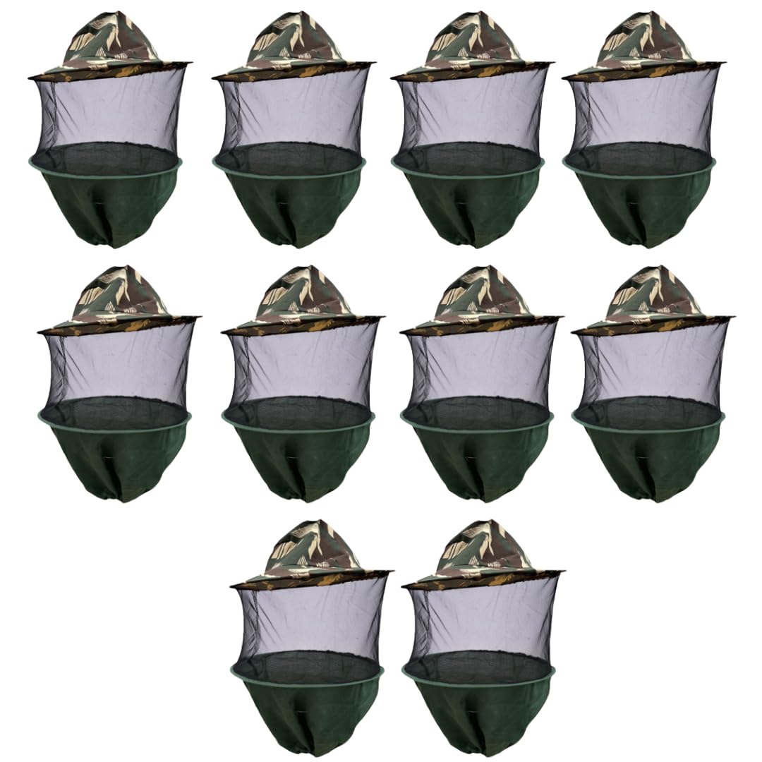 ANP BEE - Bee Veil Cap for Beekeepers I Bee Veil for Protect Beekeepers Face from Honey Bee Stings I Made with Breathable Fabric I Durable Material I Beekeeping Tool for Beekeepers (1, Militry Print)