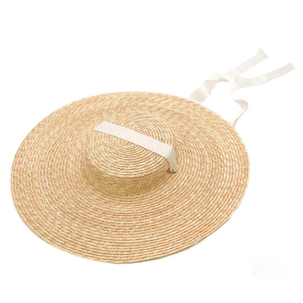 Chapeau De Paille à Large Bord Femme – Avec Nœud Ruban, Tour De Tête 56-59 Cm, Vert