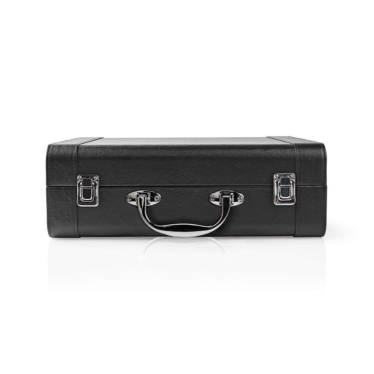 Giradischi - 33/45/78 giri/min - Trasmissione a cinghia - 1x Stereo RCA - 18 W - Amplificatore incorporato (anteriore) - MDF/PU - Rosso/Nero
