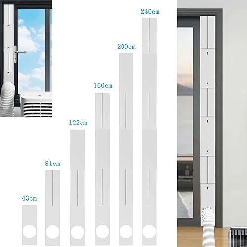 Miniatura 3 de Kit de aire acondicionado de puerta corredera con acoplador para manguera de escape de 5.9 pulgadas, kit de ventilación de puerta corrediza de aire