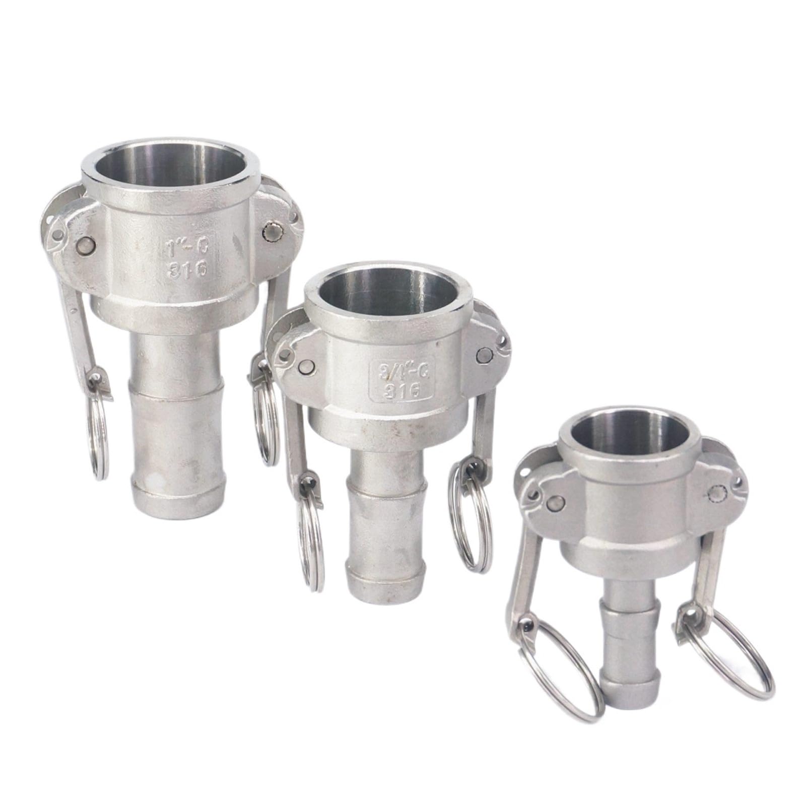 1/2"- 3" Hose Barbed 304 Stainless Steel Type C Socket Camlock Connector Groove Union Quick Fitting Wrench(2")