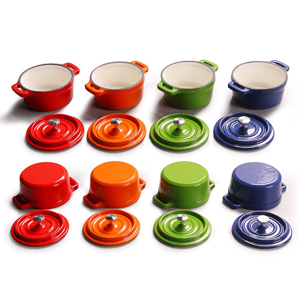 Four à pain en fonte émaillée avec couvercle, cocotte ronde recouverte d'émail antiadhésif, ustensiles de cuisine pour four hollandais, adapté à la cuisson du pain sur four électrique à gaz, ble