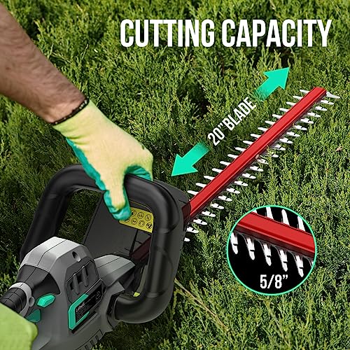 Litheli 20V Cordless Hedge Trimmer 20 Inch, Power Hedge Trimmer For Bush & Shrub Cutting, Trimming, Pruning, With 2.0Ah Battery And Charger Included #TOP1