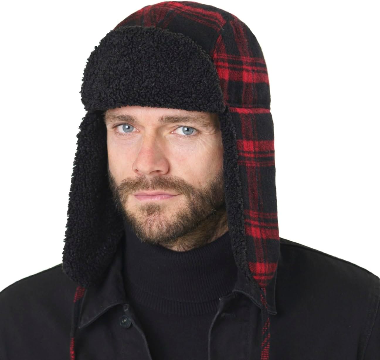Stetson Country Check Lapeer Aviator Cap Wool Earflaps Plaid Faux Fur Unisex Autumn Winter